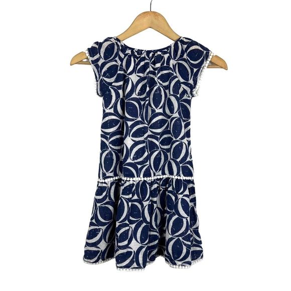 Crewcuts Girls Navy Blue White Geometric Dress Size 7 - Picture 2 of 8